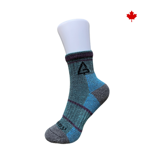 Canadian-made Mid-Crew Hiking Socks. 82% Merino Wool.