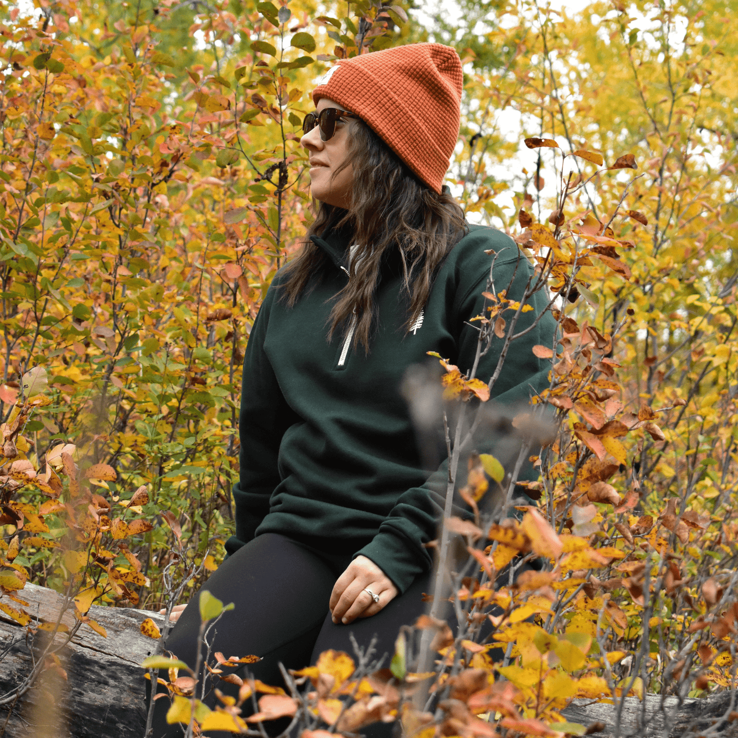 Feeling Pine 1/4 Zip - Forest Green - Go Way Out