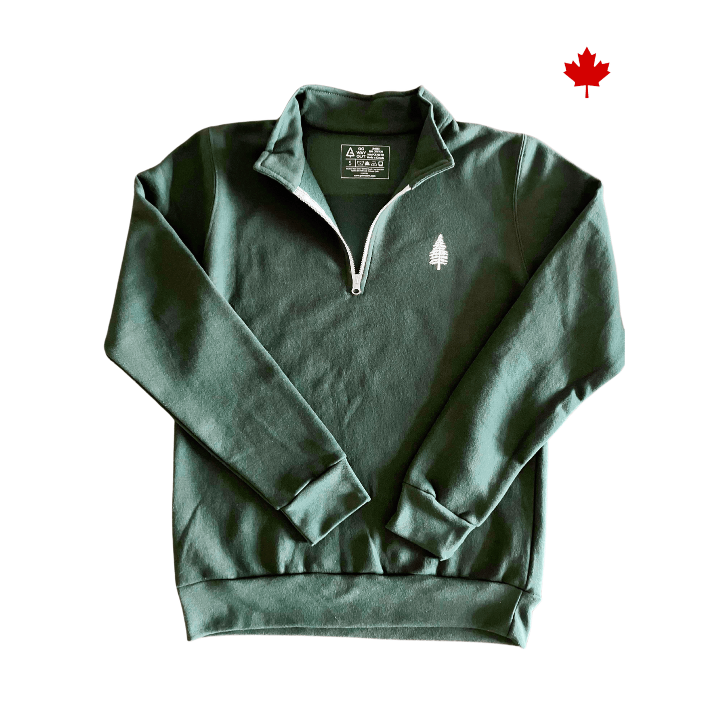 Feeling Pine 1/4 Zip - Forest Green - Go Way Out