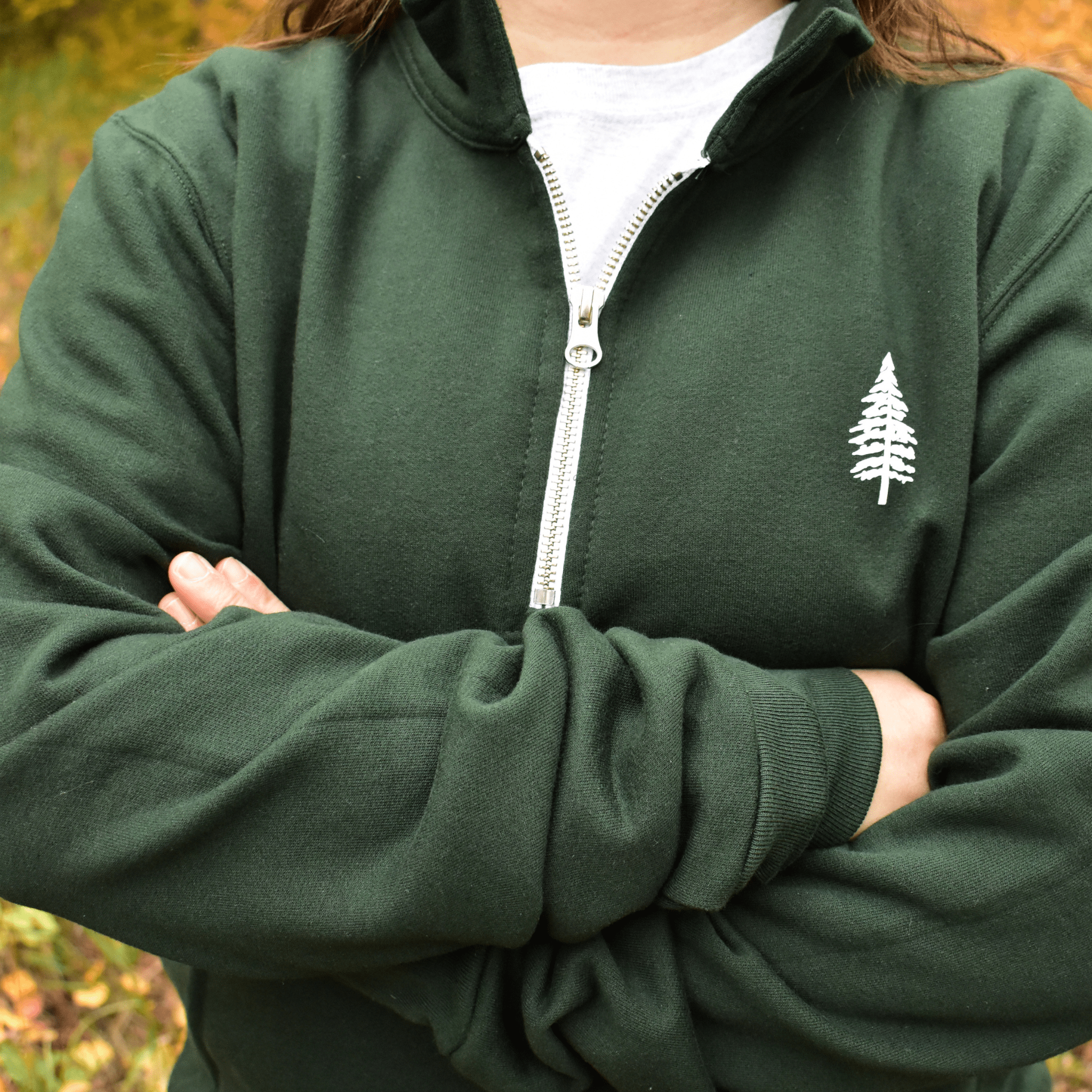 Feeling Pine 1/4 Zip - Forest Green - Go Way Out