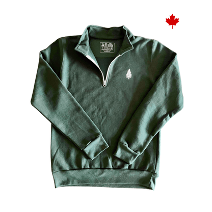 Feeling Pine 1/4 Zip - Forest Green - Go Way Out