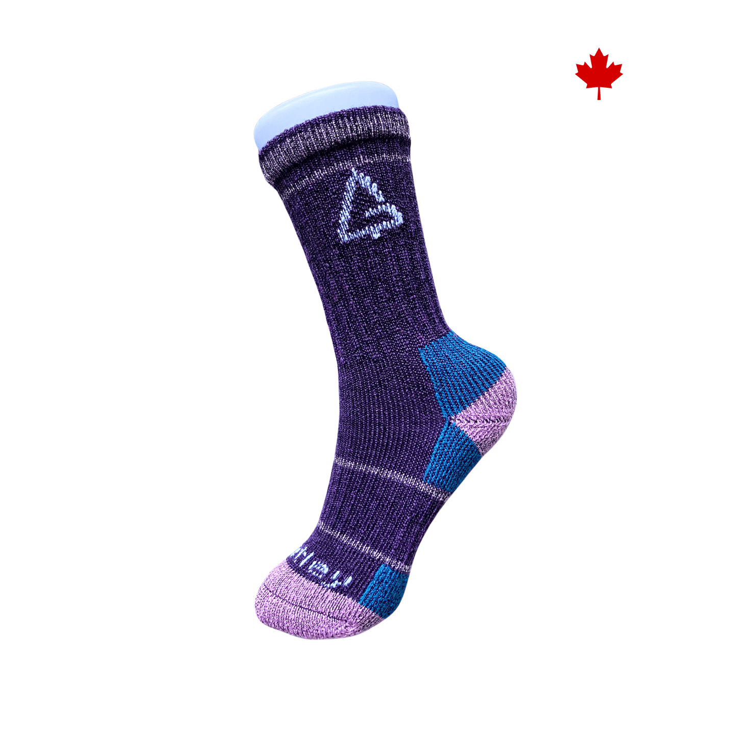 Full Crew Hiking Socks - Pink/Plum/Teal - Go Way Out