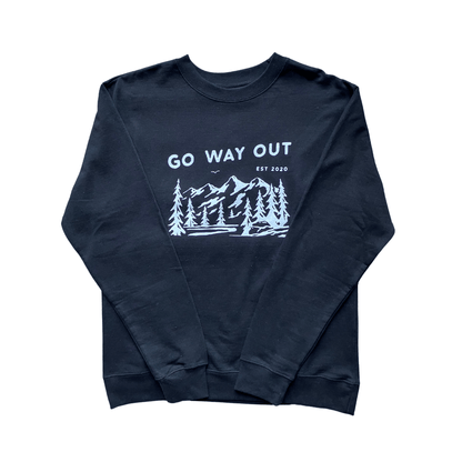 Mountain View Crewneck - Black - Go Way Out