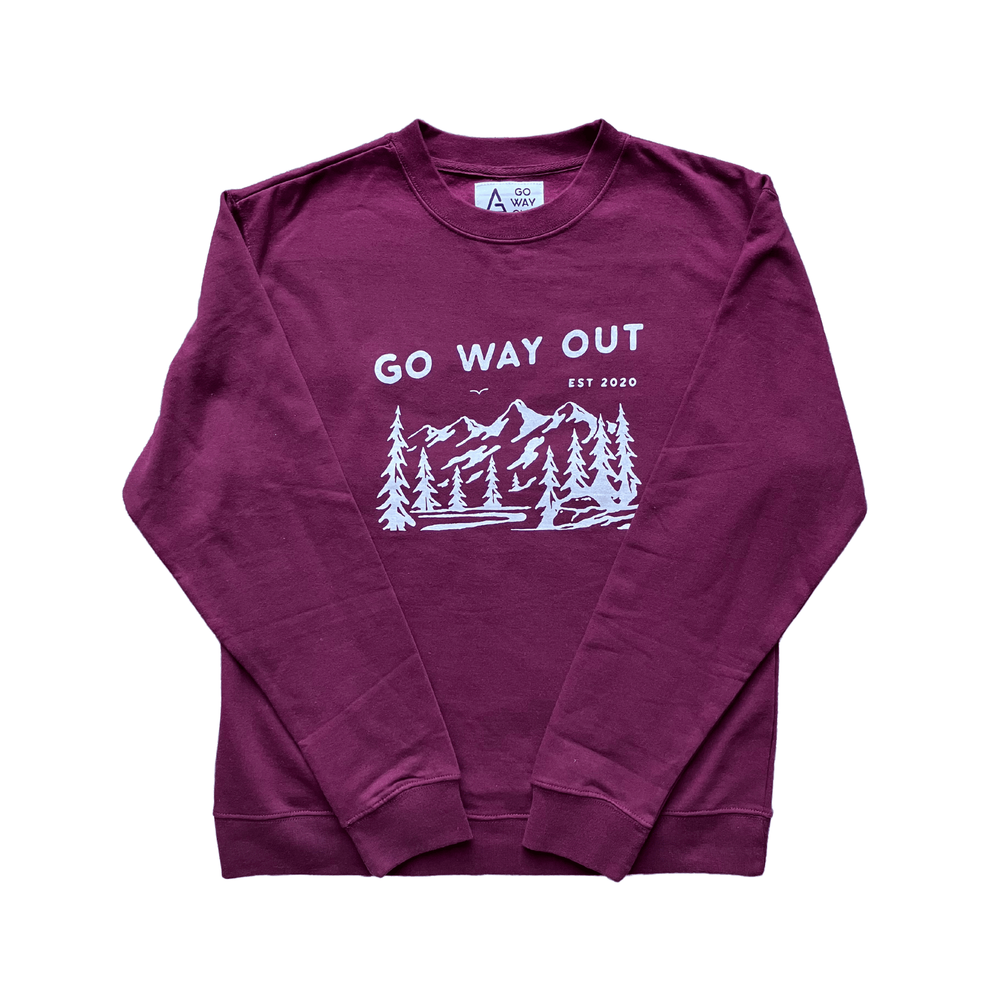 Mountain View Crewneck - Maroon - Go Way Out