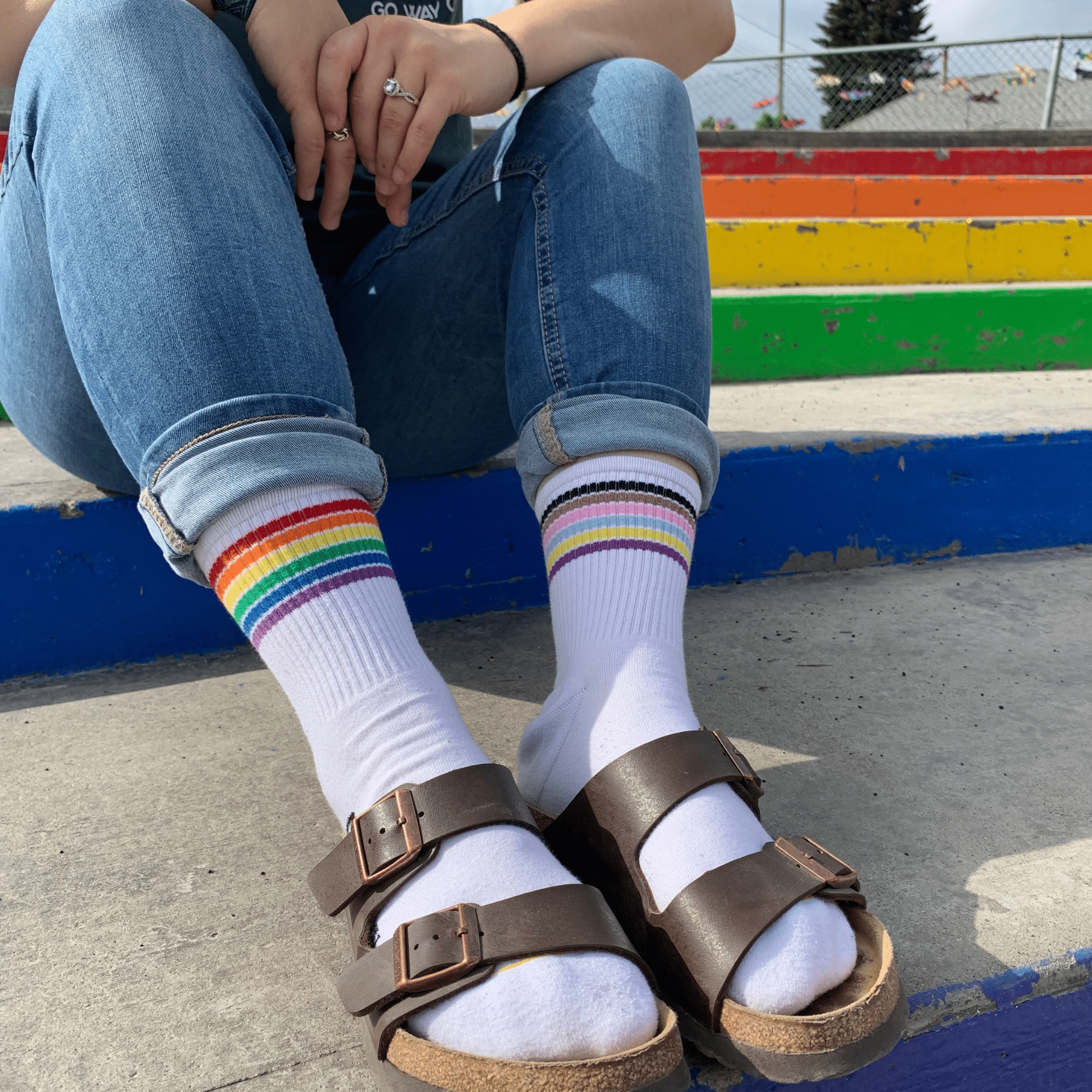 Pride Socks - White - Go Way Out